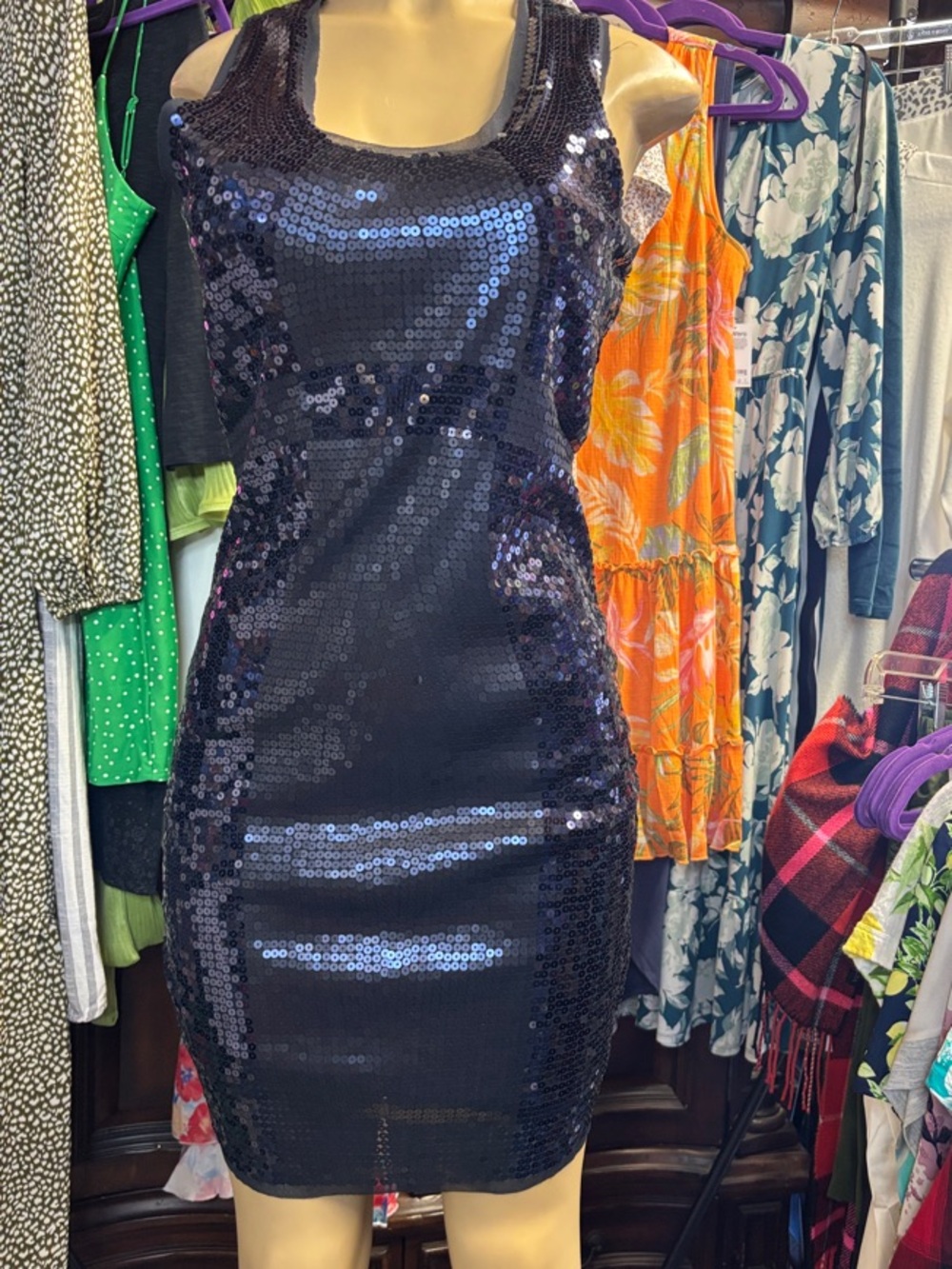 Max Studio Black Sequin Mini Dress